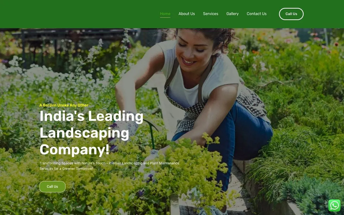 Akar Eco Greens website homepage designed by GotechDigi