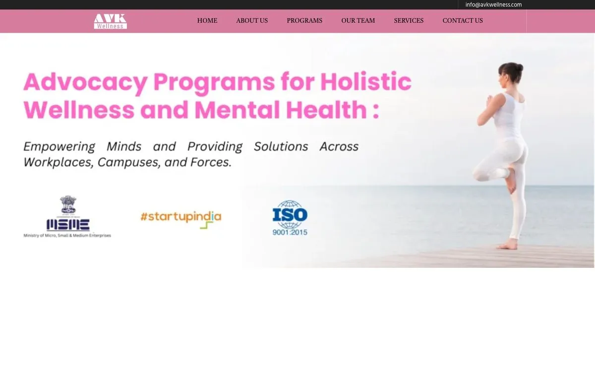AVK Wellness website homepage designed by GotechDigi