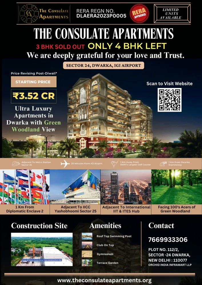 Consulate Apartments, Dwarka ad creative designed by GotechDigi