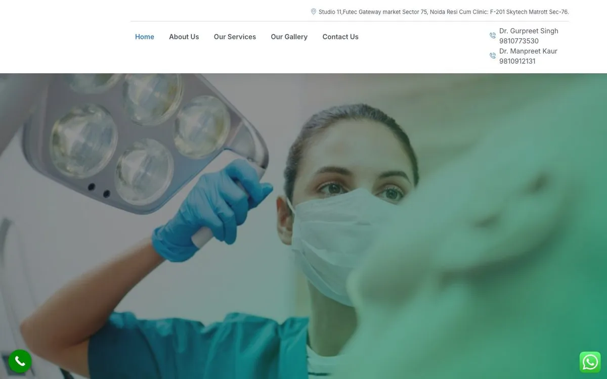 Dental Cure Clinics website homepage designed by GotechDigi