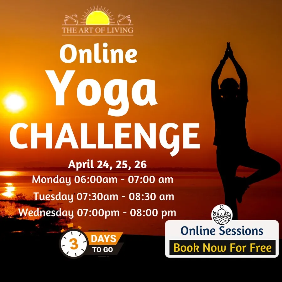 Online Yoga Challenge social media post designed by GotechDigi